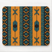 Südwest Orange Turquoise Tribal Aztec Design Mousepad (Vorne)