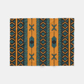 Südwest Orange und Türkis Tribal Muster Fleecedecke (Vorderseite (Horizontal))