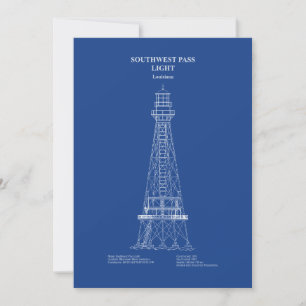 Südwest Pass Lighthouse - Louisiana - AD Dankeskarte