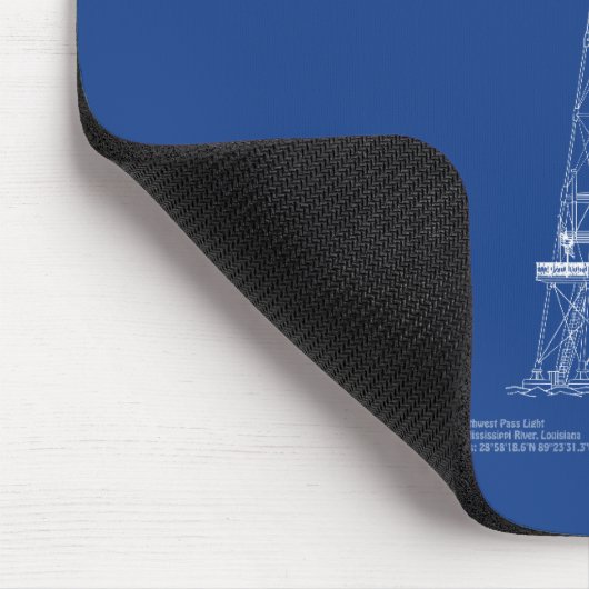Südwest Pass Lighthouse - Louisiana - AD Mousepad (Ecke)