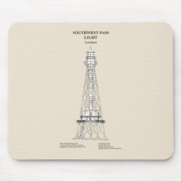Südwest Pass Lighthouse - Louisiana - SBD Mousepad