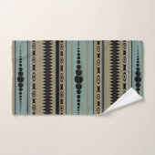 Südwest Pattern Taupe, Aquamarin, grau, schwarz Badhandtuch Set (Handtuch)