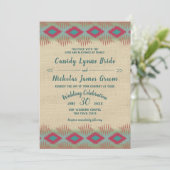 Südwest Pattern Wedding Einladung (Stehend Vorderseite)