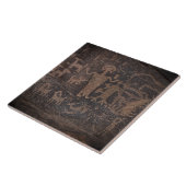 Südwest Petroglyph Black and Brown Keramik Tile Fliese (Seite)