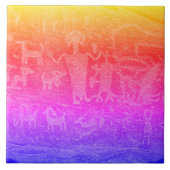 Südwest Petroglyph Deep Fluorescent Keramik Tile Fliese (Vorderseite)