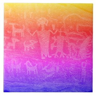 Südwest Petroglyph Deep Fluorescent Keramik Tile Fliese