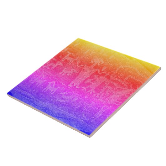 Südwest Petroglyph Deep Fluorescent Keramik Tile Fliese (Seite)