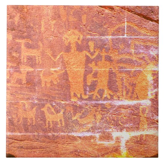 Südwest Petroglyph Deep Light Orange Fliese (Vorderseite)