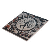 Südwest Petroglyph Design Animals Moon Dancing Fliese (Seite)