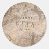 Südwest-Petroglyphen benutzerdefinierter Stamm/Nam Runder Aufkleber (Vorderseite)