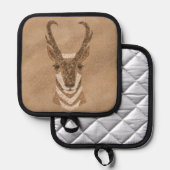 Südwest Pronghorn Antelope Head Tan Topflappen (Vorderseite/Rückseite)