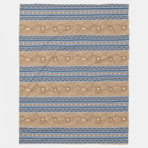 Südwest Pronghorn Antelopes Blue Border Large Fleecedecke