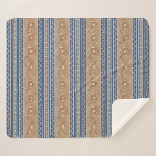 Südwest Pronghorn Antelopes Blue Border Medium Sherpadecke (Vorderseite (Horizontal))