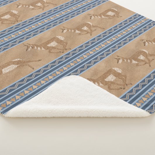 Südwest Pronghorn Antelopes Blue Border Small Sherpadecke (3/4)