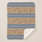 Südwest Pronghorn Antelopes Blue Border Small Sherpadecke (Vorderseite)