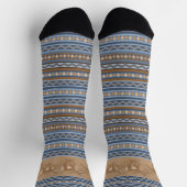 Südwest Pronghorn Antelopes Blue & Brown Border Socken (Oben)