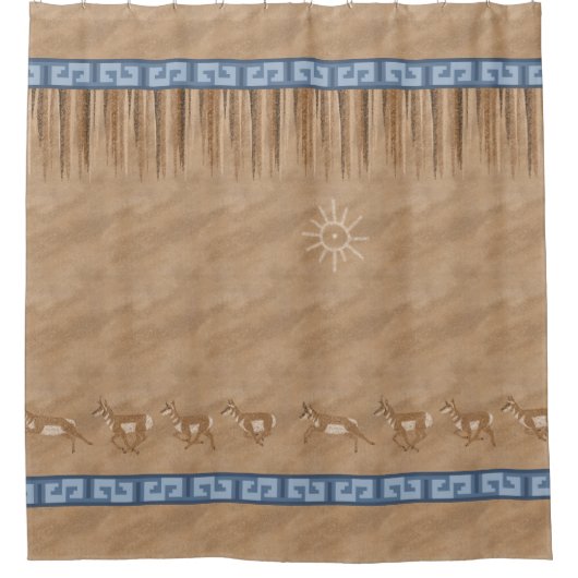 Südwest Pronghorn Rock Art Design Duschvorhang (Vorderseite)