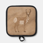 Südwest Pronghorn Stehend Antelope Tan Topflappen (Vorderseite)
