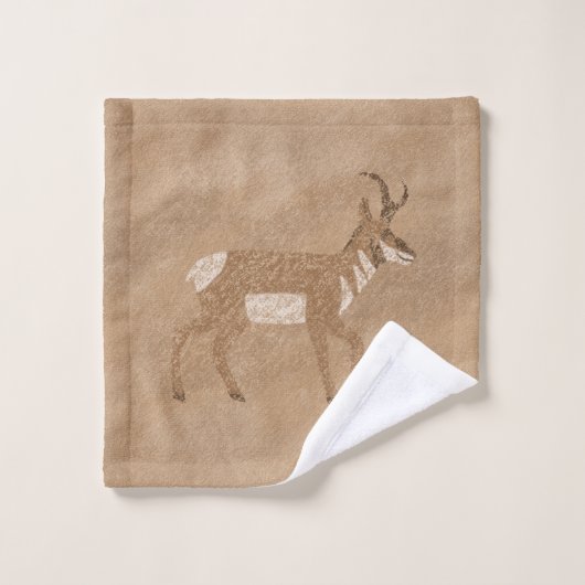 Südwest-Pronghorns Walking Antelope Blue Border Badhandtuch Set (Waschlappen)