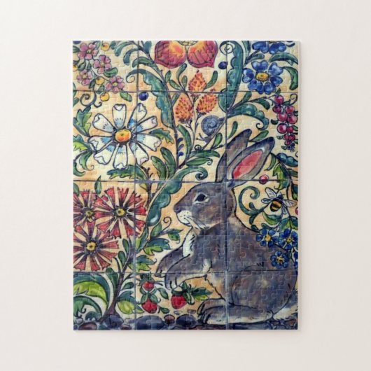 Südwest Rabbit Garden Tile Blume Folk Puzzle (Vertikal)