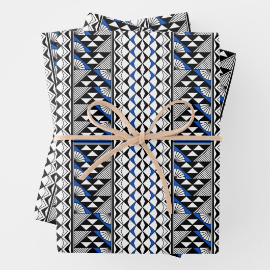 Südwest-Regen und Sonne in Blau Geschenkpapier Set (Beispiel)