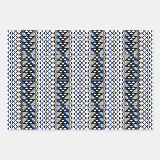 Südwest-Regen und Sonne in Blau Geschenkpapier Set (Vorderseite)