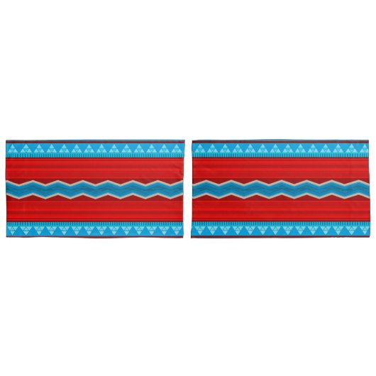 Südwest River Canyon Pattern Red Turquoise King Kissenbezug (Vorderseite-Set)