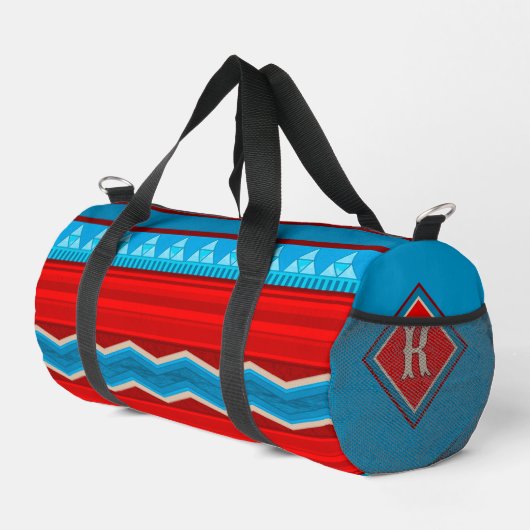 Südwest River Red Turquoise Sm Personalisiert Duffle Bag (Rechte Ecke)