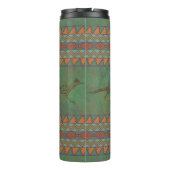 Südwest Roadrunner Green und Orange Geometric Thermosbecher (Rückseite)