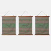Südwest Roadrunner Sagebrush Green Geometry Set Wandteppich Mit Holzrahmen (Dreifach)