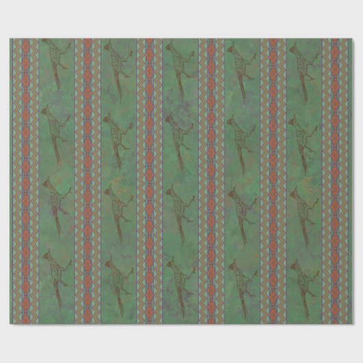 Südwest Roadrunner Sagebrush Green Geschenkpapier (Flach)
