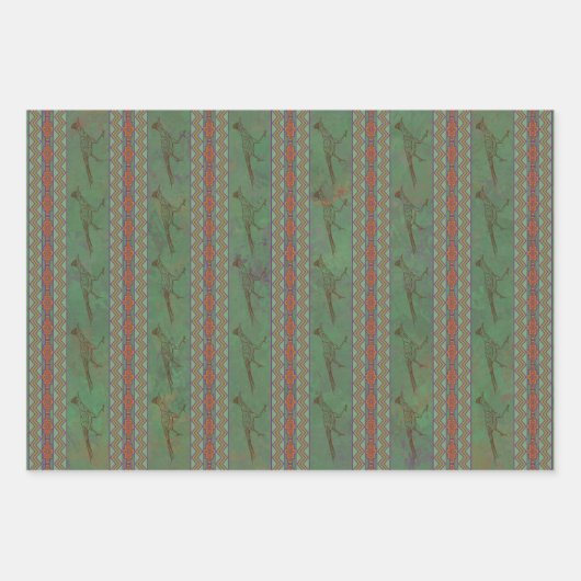 Südwest Roadrunner Sagebrush Green Geschenkpapier Set (Vorderseite)