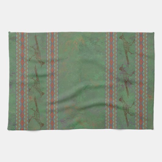 Südwest Roadrunner Sagebrush Green Geschirrtuch (Horizontal)