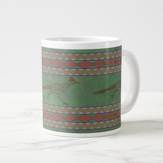 Südwest Roadrunner Sagebrush Green Jumbo-Tasse (Vorderseite Rechts)