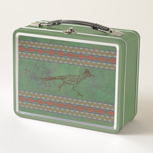 Südwest Roadrunner Sagebrush Green Metall Brotdose (Vorderseite)