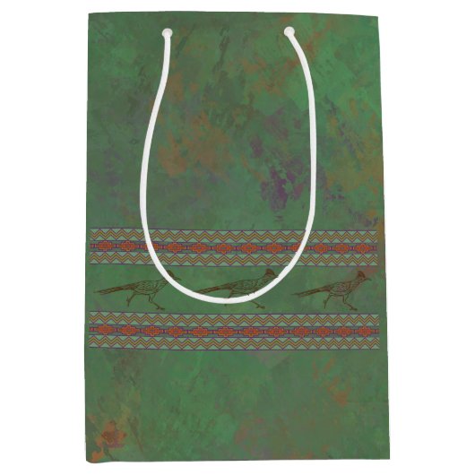 Südwest Roadrunner Sagebrush Green Mittlere Geschenktüte (Vorderseite)