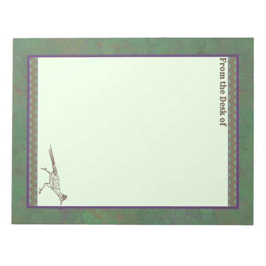 Südwest Roadrunner Sagebrush Green Notizblock (Vorderseite)
