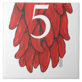 Südwest Roter Chile Chili Ristra Kleine Unterzahl Fliese (Vorderseite)