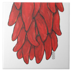 Südwest Roter Chile Chili Ristra Mural Grundstück Fliese