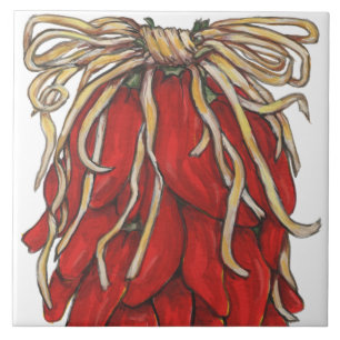 Südwest Roter Chile Chili Ristra Top Tile House #1 Fliese