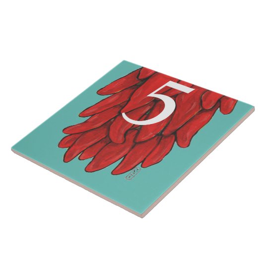 Südwest Roter Chile Chili Ristra Turquoise House # Fliese (Seite)