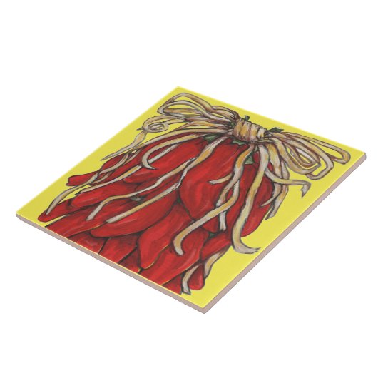 Südwest Roter Chile Ristra Top House # Gelb Fliese (Seite)