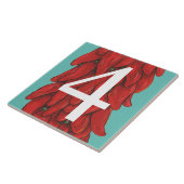 Südwest Roter Chili Pepper House #4 Four Turquoise Fliese (Seite)