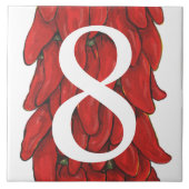 Südwest Roter Chili Pepper House Number 8 Acht Fliese (Vorderseite)