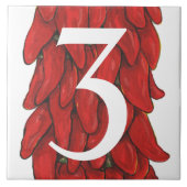 Südwest Roter Chili Pepper House Nummer 3 Fliese (Vorderseite)
