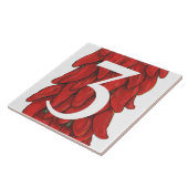 Südwest Roter Chili Pepper House Nummer 3 Fliese (Seite)