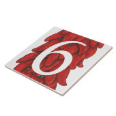 Südwest Roter Chili Pepper House Nummer 6 Sechs Fliese (Seite)