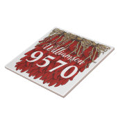 Südwest Roter Chili Pepper Individuelle Name Ansch Fliese (Seite)