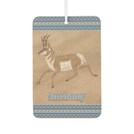 Südwest Running Pronghorn Antelope Personalisiert Autolufterfrischer (Vorderseite)