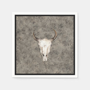 Südwest-Rustikal-Ranch-Totenkopf-Braun-Spritzer Serviette